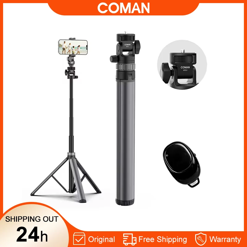 COMAN MT61 1.96M Portable Light Stand Tripod For LED Light Projector Flash Softbox With Wireless Bluetooth for Sony Canon iPhone
COMAN MT61 1.96M Portable Light Stand Tripod For LED Light Projector Flash Softbox With Wireless Bluetooth for Sony Canon iPhone