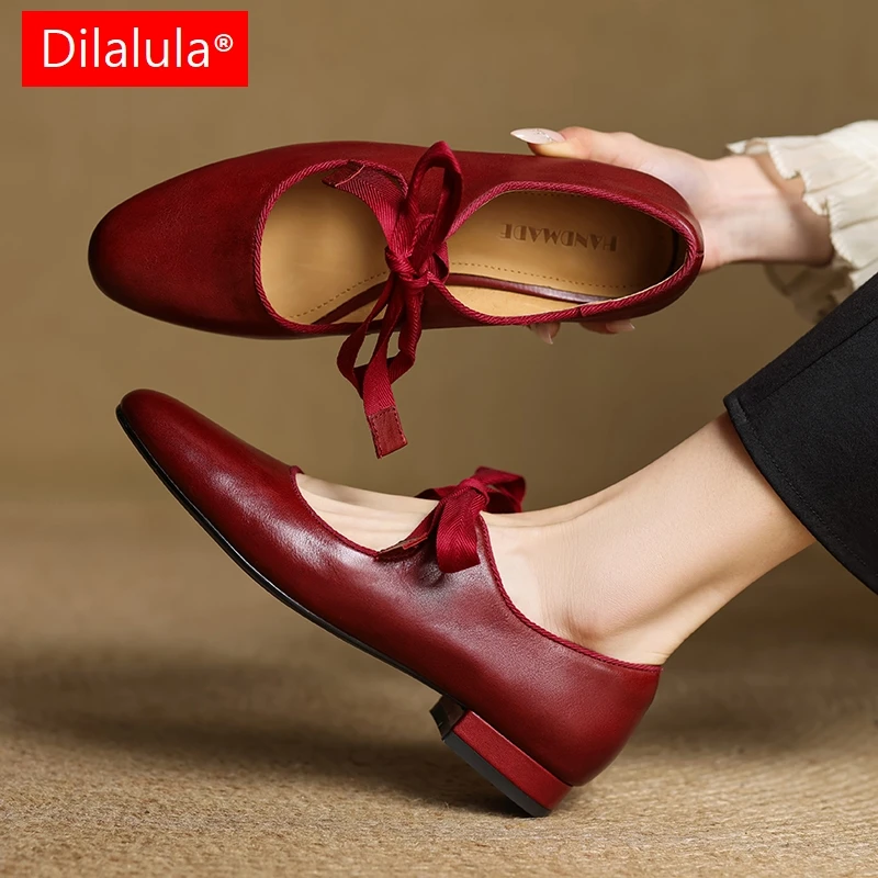 Dilalula 2026 Natural Cow Leather women's Mary Janes Shoes Low Thick Heel Lace Up Girls Sweet Casual Shoes Autumn Bowtie Pumps
Dilalula 2026 Natural Cow Leather women's Mary Janes Shoes Low Thick Heel Lace Up Girls Sweet Casual Shoes Autumn Bowtie Pumps