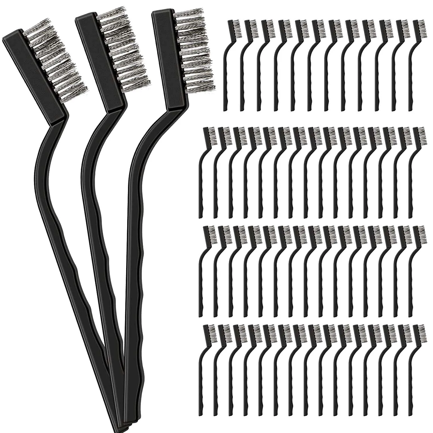 60 Pieces Mini Wire Brush Stainless Steel Brush Small Brush for Cleaning Weld Slag and Rust Tools, Black, 6.7 inch
60 Pieces Mini Wire Brush Stainless Steel Brush Small Brush for Cleaning Weld Slag and Rust Tools, Black, 6.7 inch
