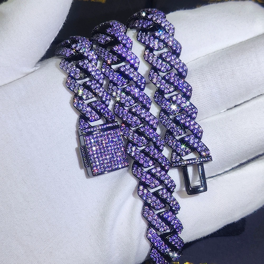 Hip Hop 15mm Cuban Link Chain Sparkling Purple Zircon Black Electroplated Cuban Necklace Fine Jewelry For Women Men Dropshipping
Hip Hop 15mm Cuban Link Chain Sparkling Purple Zircon Black Electroplated Cuban Necklace Fine Jewelry For Women Men Dropshipping