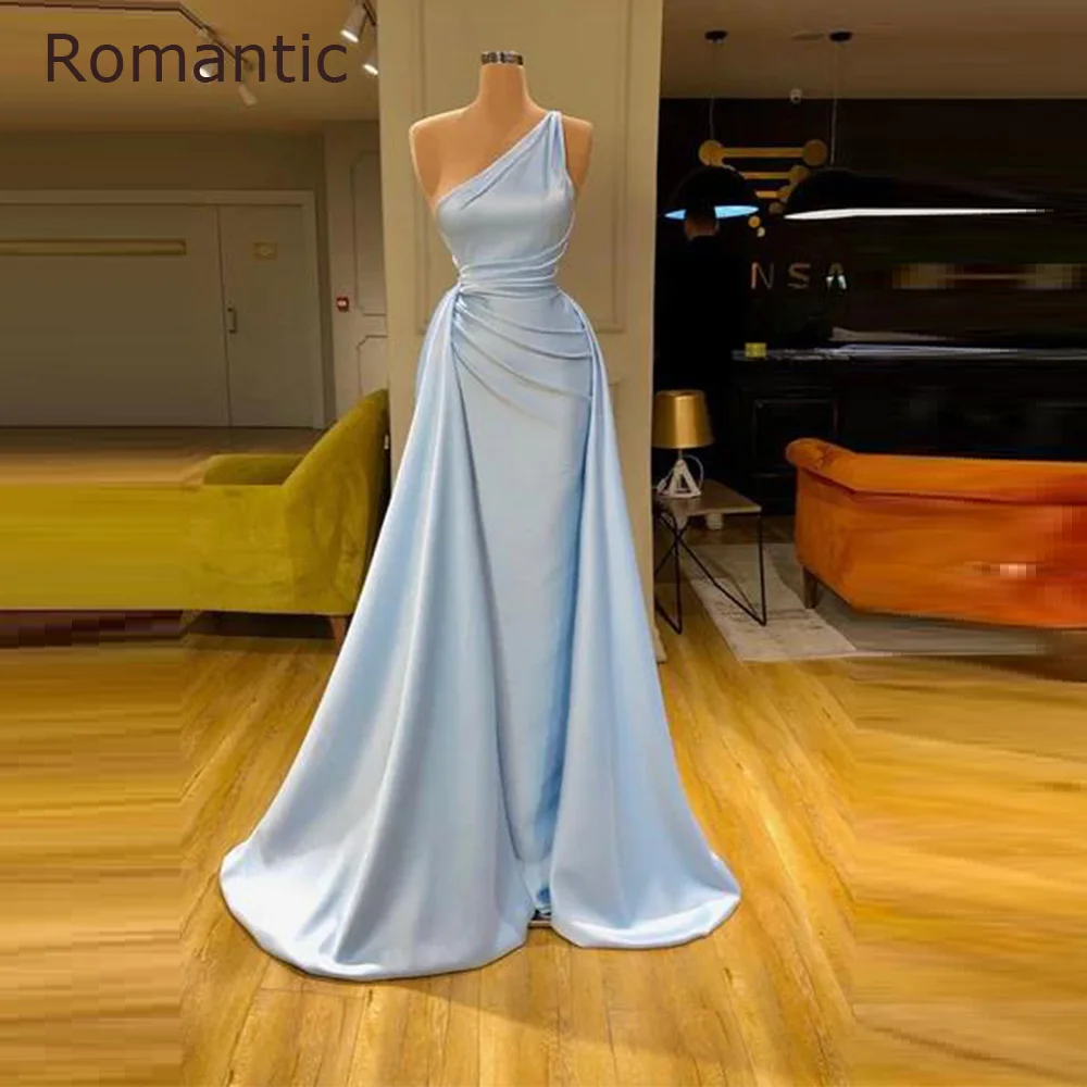 Romantic Simple Sky Blue Satin Long Formal Prom Dress 2022 One Shoulder Saudi Arabia Train Sleeveless Floor Length Evening Dress
Romantic Simple Sky Blue Satin Long Formal Prom Dress 2022 One Shoulder Saudi Arabia Train Sleeveless Floor Length Evening Dress
