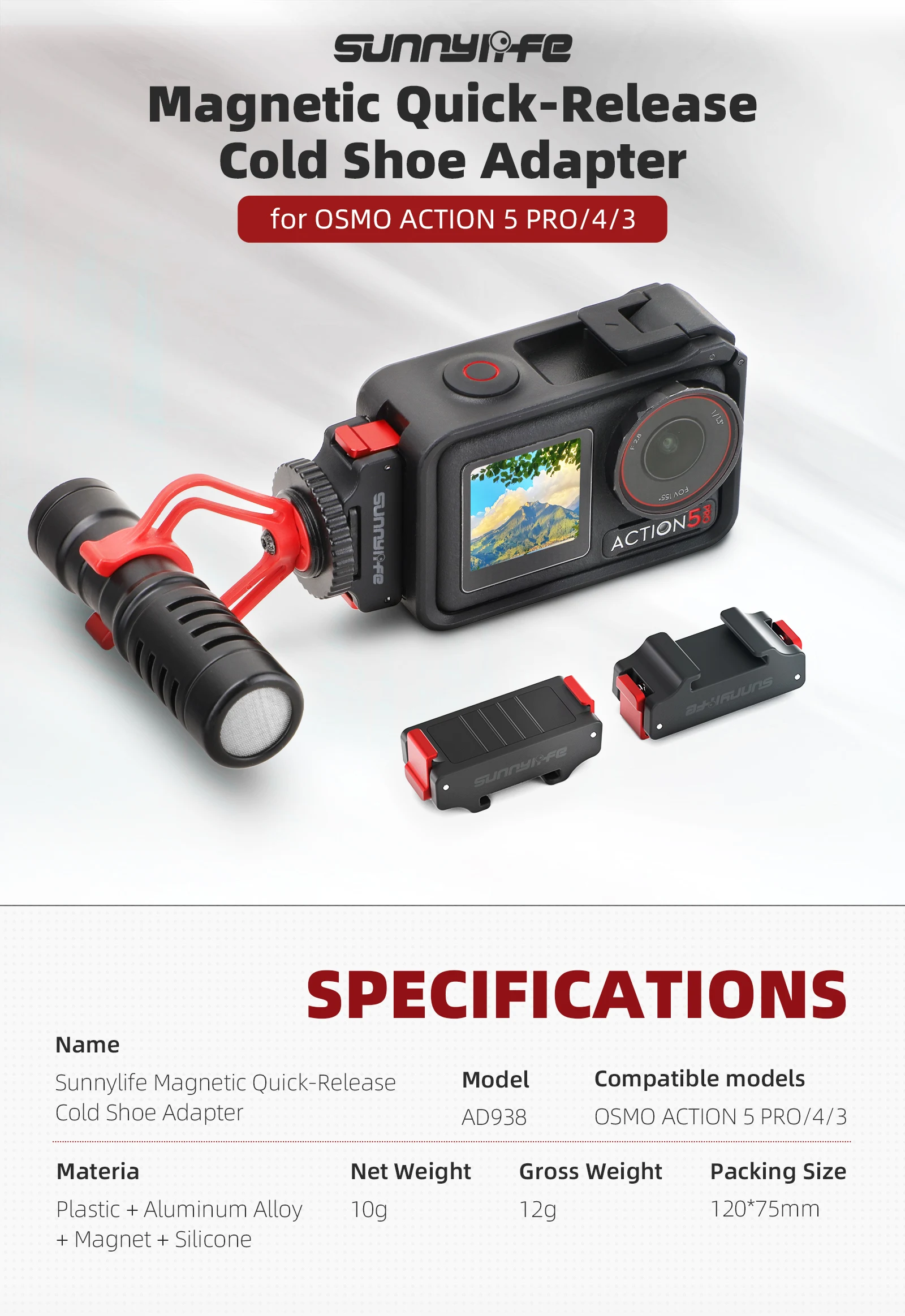 For DJI OSMO ACTION5 PRO Magnetic Cold Shoe Port ACTION4/3 Quick Release Expansion Parts
For DJI OSMO ACTION5 PRO Magnetic Cold Shoe Port ACTION4/3 Quick Release Expansion Parts