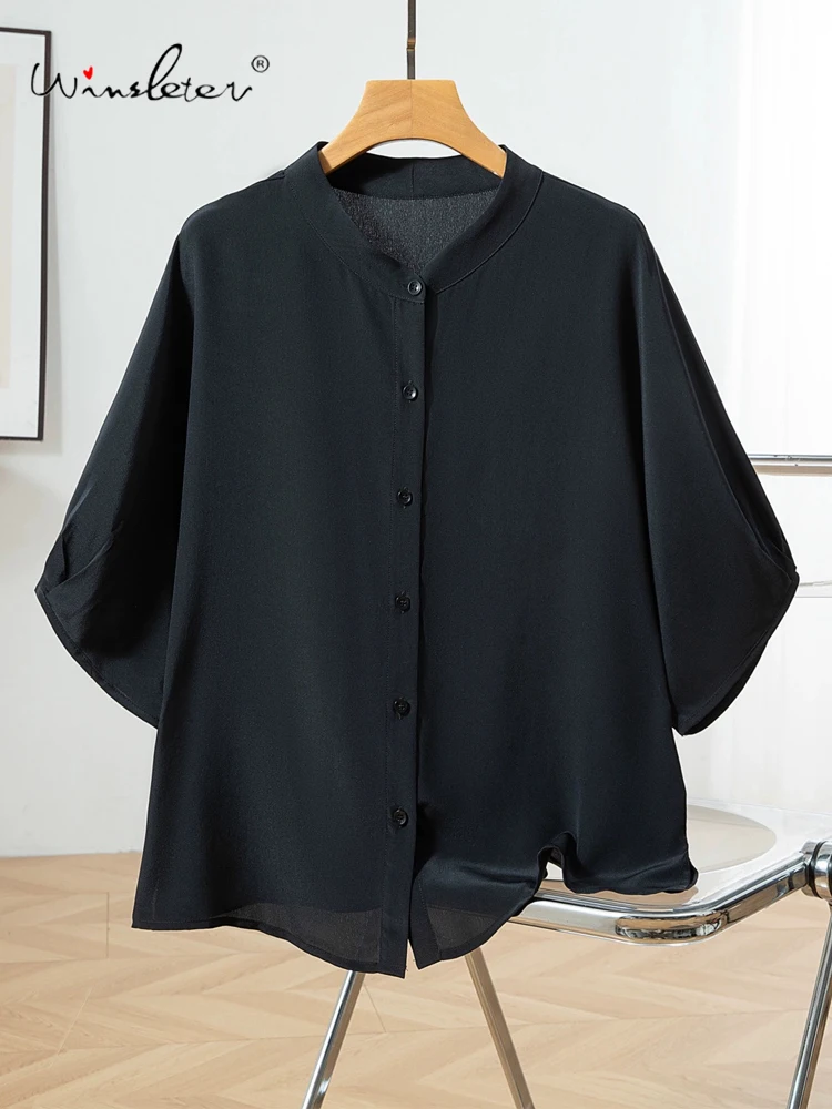Winsleter-Women 100%Real Silk Elegant Shirt, O Neck Batwing Sleeve Solid, Vintage Commute Loose Blouse, 2025 Summer New T56739CC
Winsleter-Women 100%Real Silk Elegant Shirt, O Neck Batwing Sleeve Solid, Vintage Commute Loose Blouse, 2025 Summer New T56739CC