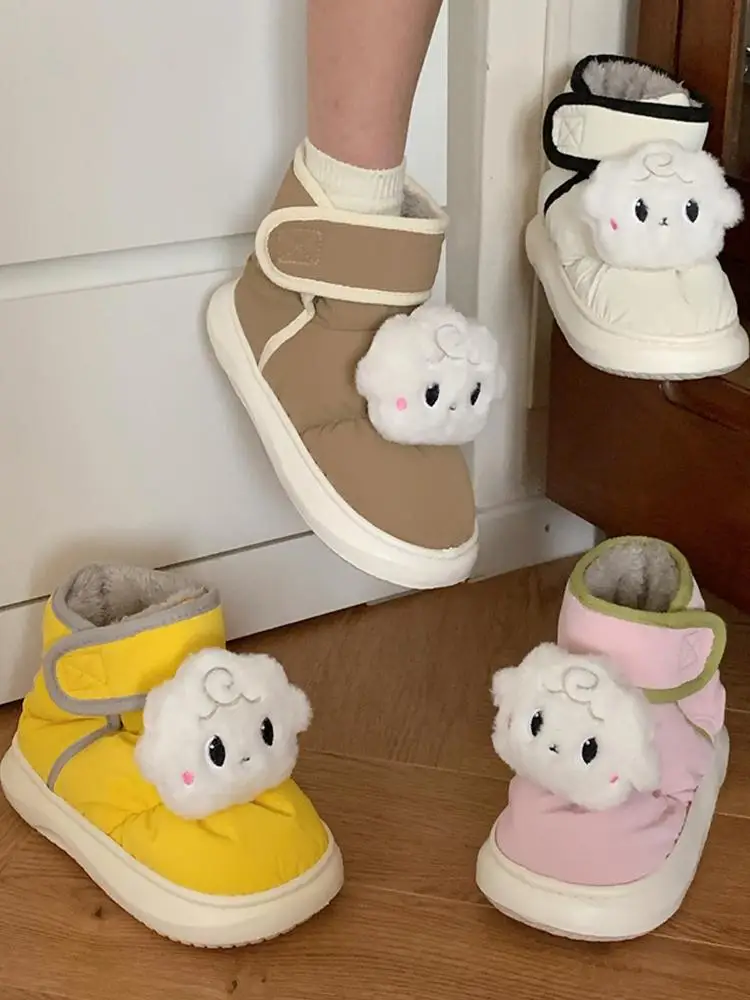 Cute Little Lamb Fleece Lined Thick Heel Winter Boots Warm Soft Short Boots Korean Style Short Tube Cotton Shoes for Students
Cute Little Lamb Fleece Lined Thick Heel Winter Boots Warm Soft Short Boots Korean Style Short Tube Cotton Shoes for Students