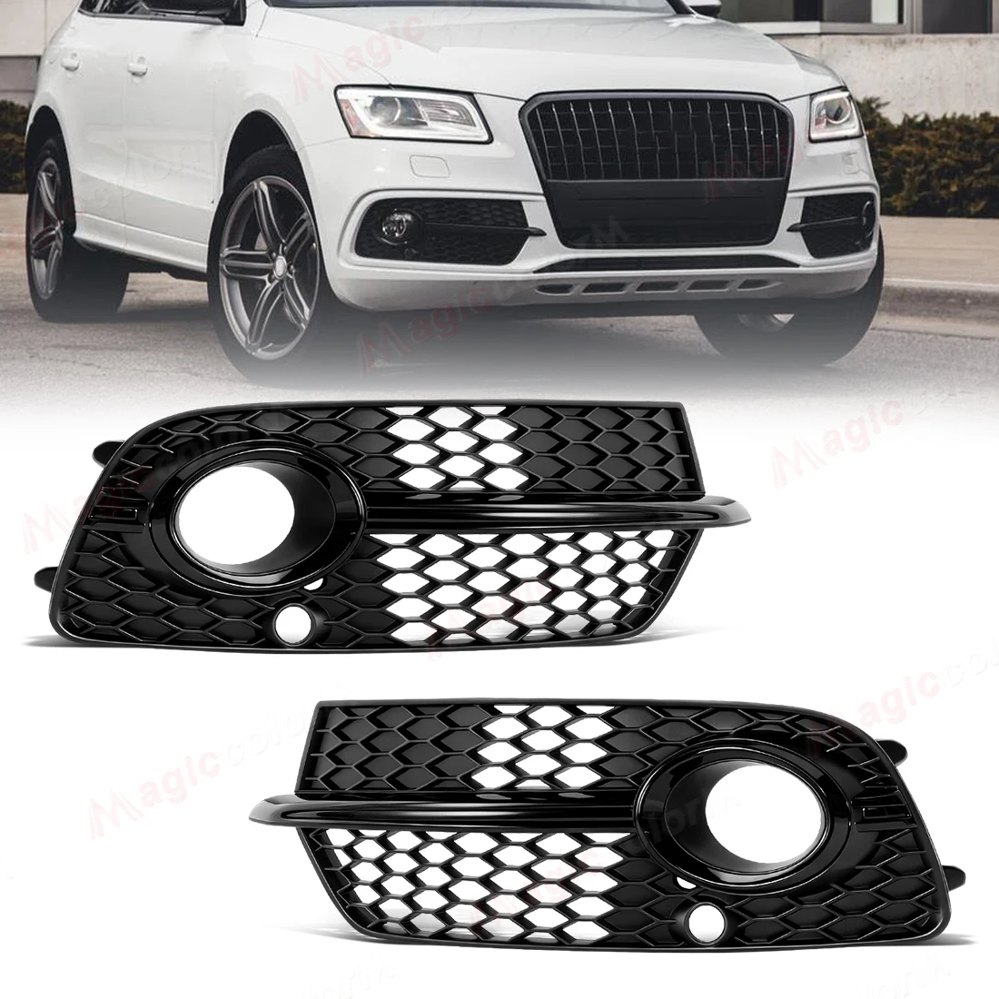 2pcs Front Bumper Fog Light Grille For Audi Q5 Sport S-line 2013 2014 2015 2016 2017 Fog Lamp Cover Honeycomb Grill 8R0807682N
2pcs Front Bumper Fog Light Grille For Audi Q5 Sport S-line 2013 2014 2015 2016 2017 Fog Lamp Cover Honeycomb Grill 8R0807682N