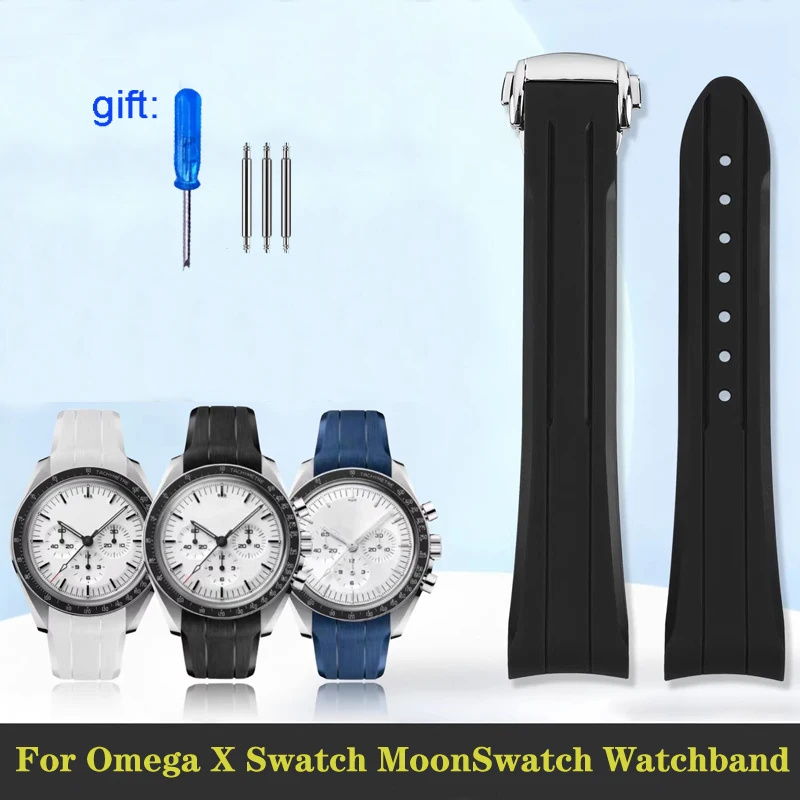 Сменный ремешок для часов Omega X Swatch MoonSwatch с изогнутым концом и складной застежкой, резиновый браслет для Speedmaster Moon, 20 мм
Сменный ремешок для часов Omega X Swatch MoonSwatch с изогнутым концом и складной застежкой, резиновый браслет для Speedmaster Moon, 20 мм