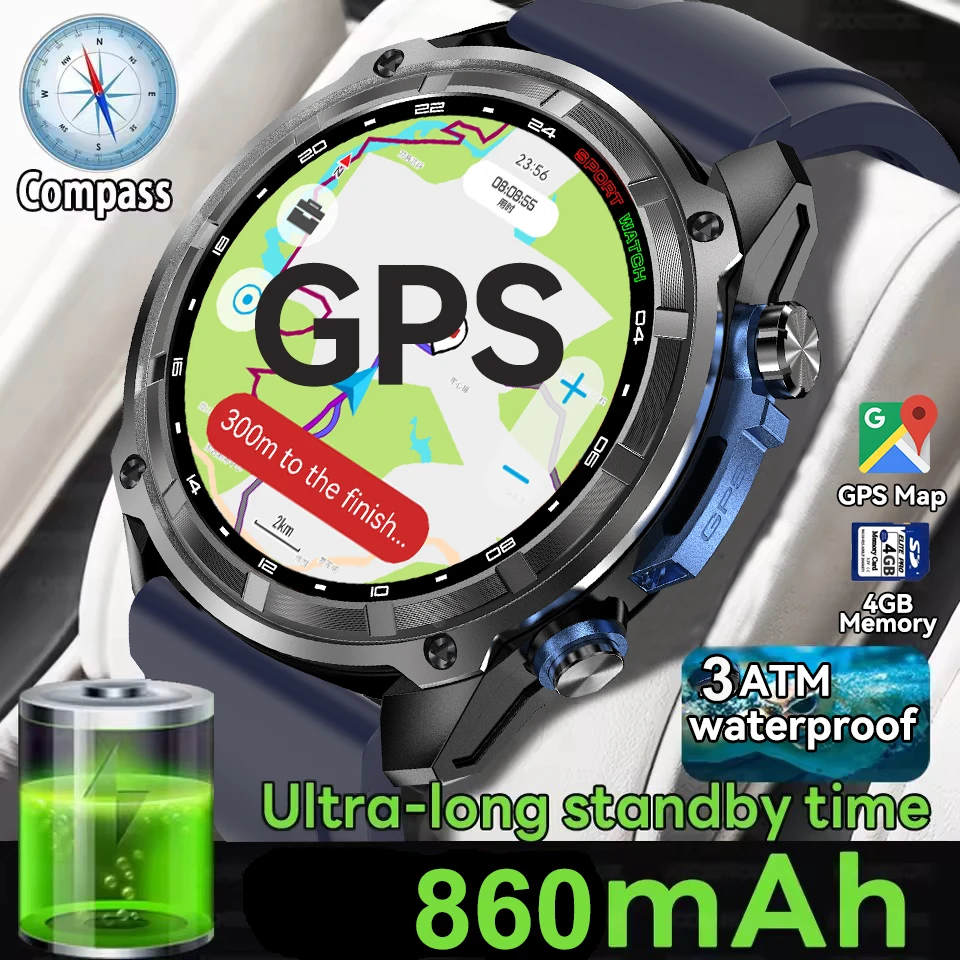 Новые встроенные GPS-карты Смарт-часы Компас Аккумулятор 860 мАч 4 ГБ памяти 3 АТМ Водонепроницаемые Bluetooth-вызовы Мужские спортивные умные часы для фитнеса
Новые встроенные GPS-карты Смарт-часы Компас Аккумулятор 860 мАч 4 ГБ памяти 3 АТМ Водонепроницаемые Bluetooth-вызовы Мужские спортивные умные часы для фитнеса