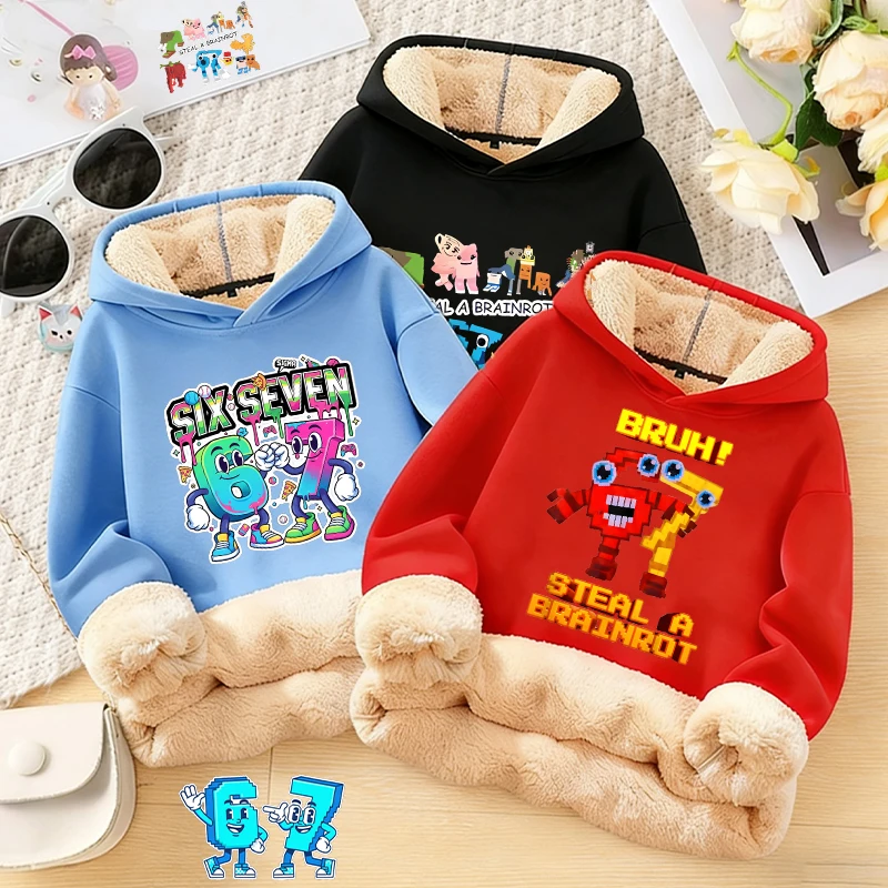 Steal A Brainrot Kids Hooded Streetwear Shirt Thicken Fleece-lined Cute Anime Winter Warm Cashmere Clothes Boys Party Games Gift
Steal A Brainrot Kids Hooded Streetwear Shirt Thicken Fleece-lined Cute Anime Winter Warm Cashmere Clothes Boys Party Games Gift