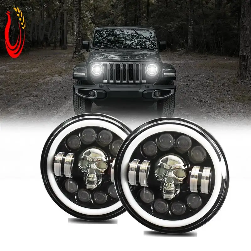 A026-Skull Round LED Headlight,7Inch LED Head Light Lamp Offroad Light Angle Eyes For Jeep Wrangler JK TJ LJ CJ Hummber H1 H2
A026-Skull Round LED Headlight,7Inch LED Head Light Lamp Offroad Light Angle Eyes For Jeep Wrangler JK TJ LJ CJ Hummber H1 H2
