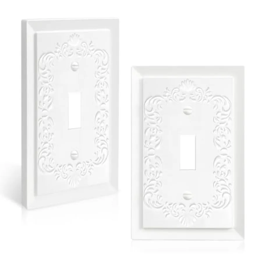 Pack Light Switch Cover Plate, Toggle Modern Decorative Outlet Covers Wall Plates, Petal Relief Design Classic Style Pure White
Pack Light Switch Cover Plate, Toggle Modern Decorative Outlet Covers Wall Plates, Petal Relief Design Classic Style Pure White
