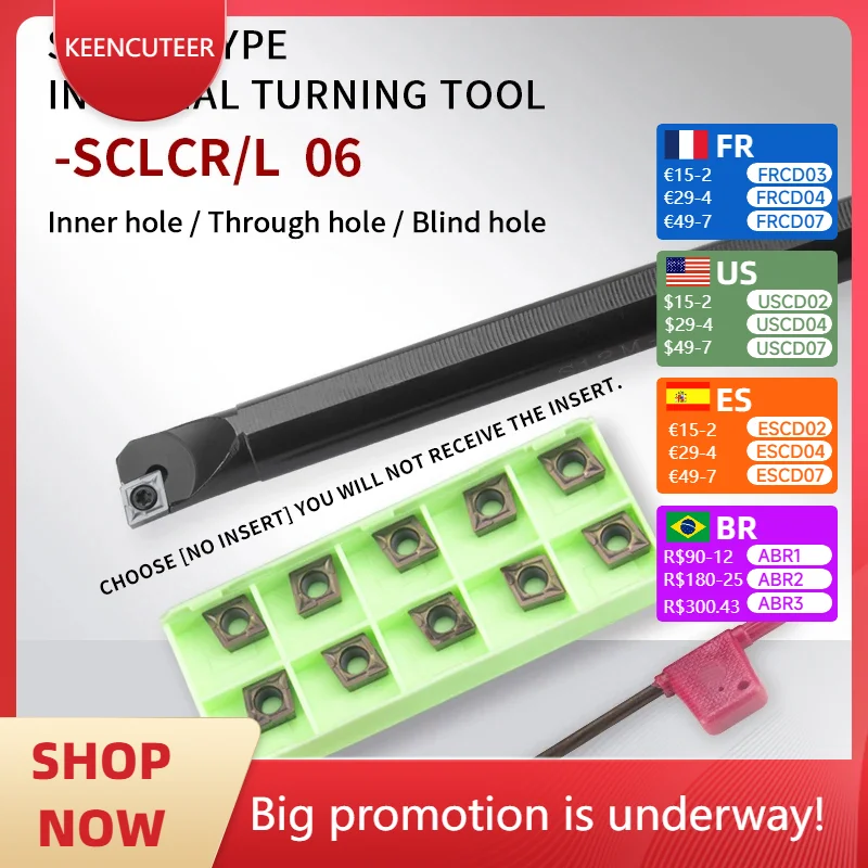 Turning Tool SCLCR/L S06K-SCLCR S10K-SCLCR S16Q-SCLCR Internal Lathe Boring Bar Tools For CCMT06 Turning Carbide Inserts
Turning Tool SCLCR/L S06K-SCLCR S10K-SCLCR S16Q-SCLCR Internal Lathe Boring Bar Tools For CCMT06 Turning Carbide Inserts