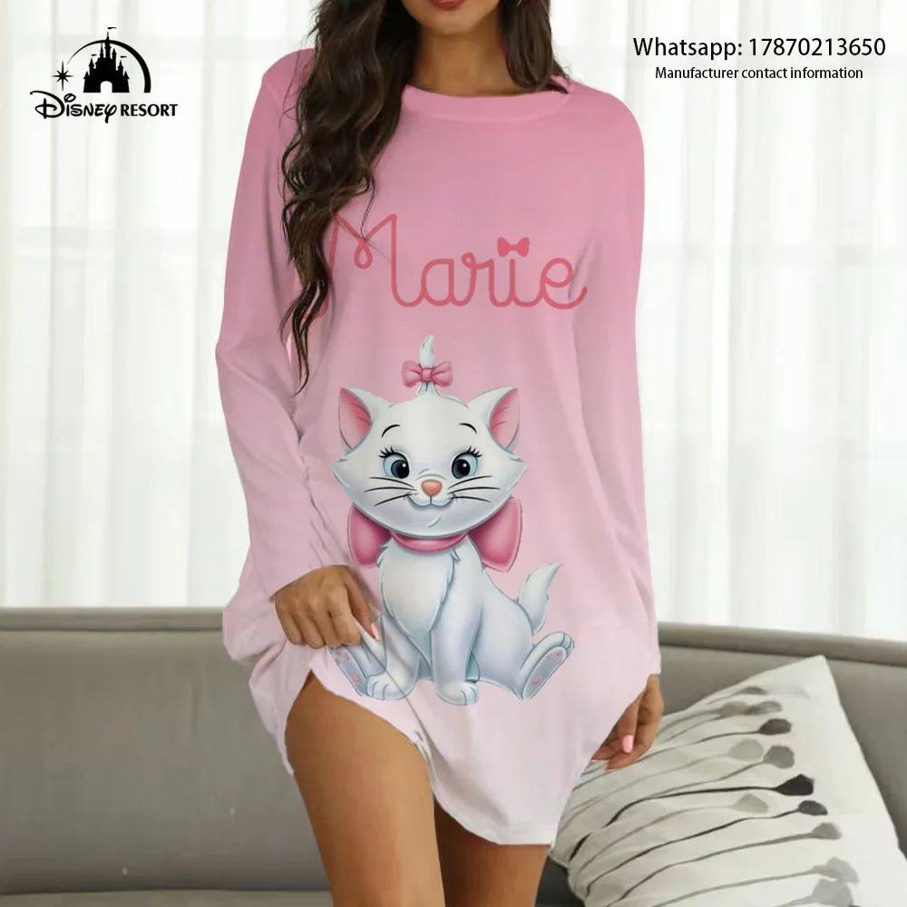 Spring and summer dress Mary cat cartoon pattern long-sleeved summer dress kawaii round neck home wear dress
Spring and summer dress Mary cat cartoon pattern long-sleeved summer dress kawaii round neck home wear dress