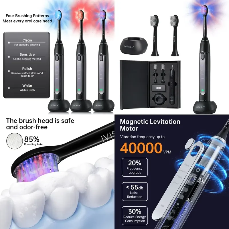【CHIMU HOME】 2025 Hot Sales Intelligent Rechargeable UV LED Therapy Sonic Electric Toothbrush Set with 4 Cleaning Modes for
【CHIMU HOME】 2025 Hot Sales Intelligent Rechargeable UV LED Therapy Sonic Electric Toothbrush Set with 4 Cleaning Modes for