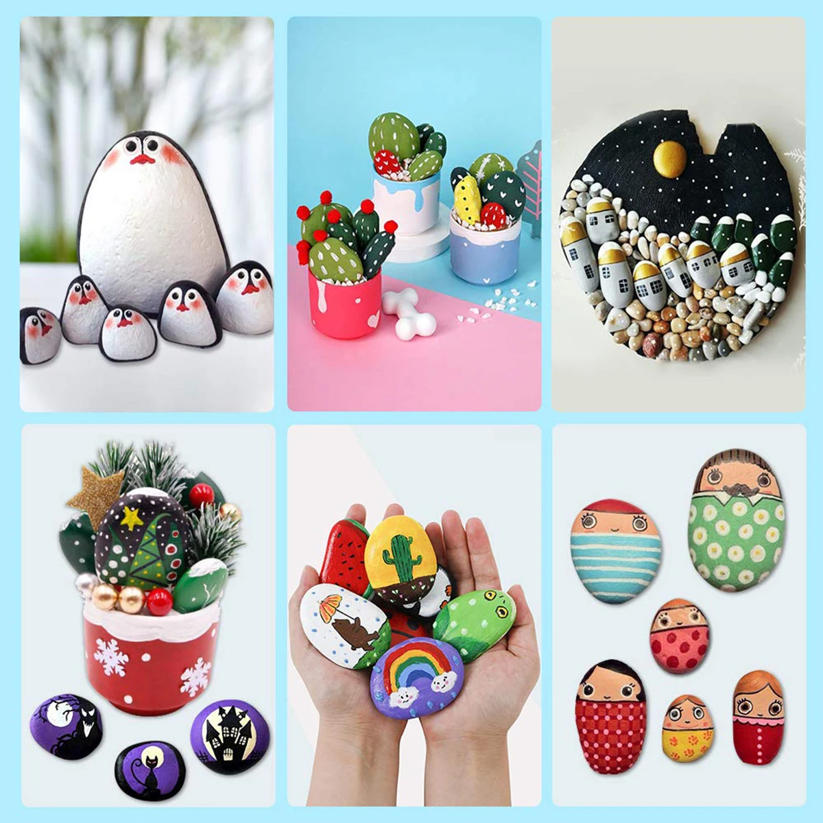 2 pcs Natural Stone Painting Kit Smooth Rocks Ready to Paint Hand Painted Stones for Art Crafts Rock Pebbles Set
2 pcs Natural Stone Painting Kit Smooth Rocks Ready to Paint Hand Painted Stones for Art Crafts Rock Pebbles Set