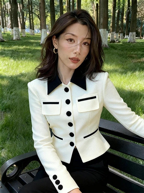 Fashionable Short White Jacket Women's Style Korean System Little Luxury High-End Feeling Commute Style Breathable Ladies Coat
Fashionable Short White Jacket Women's Style Korean System Little Luxury High-End Feeling Commute Style Breathable Ladies Coat