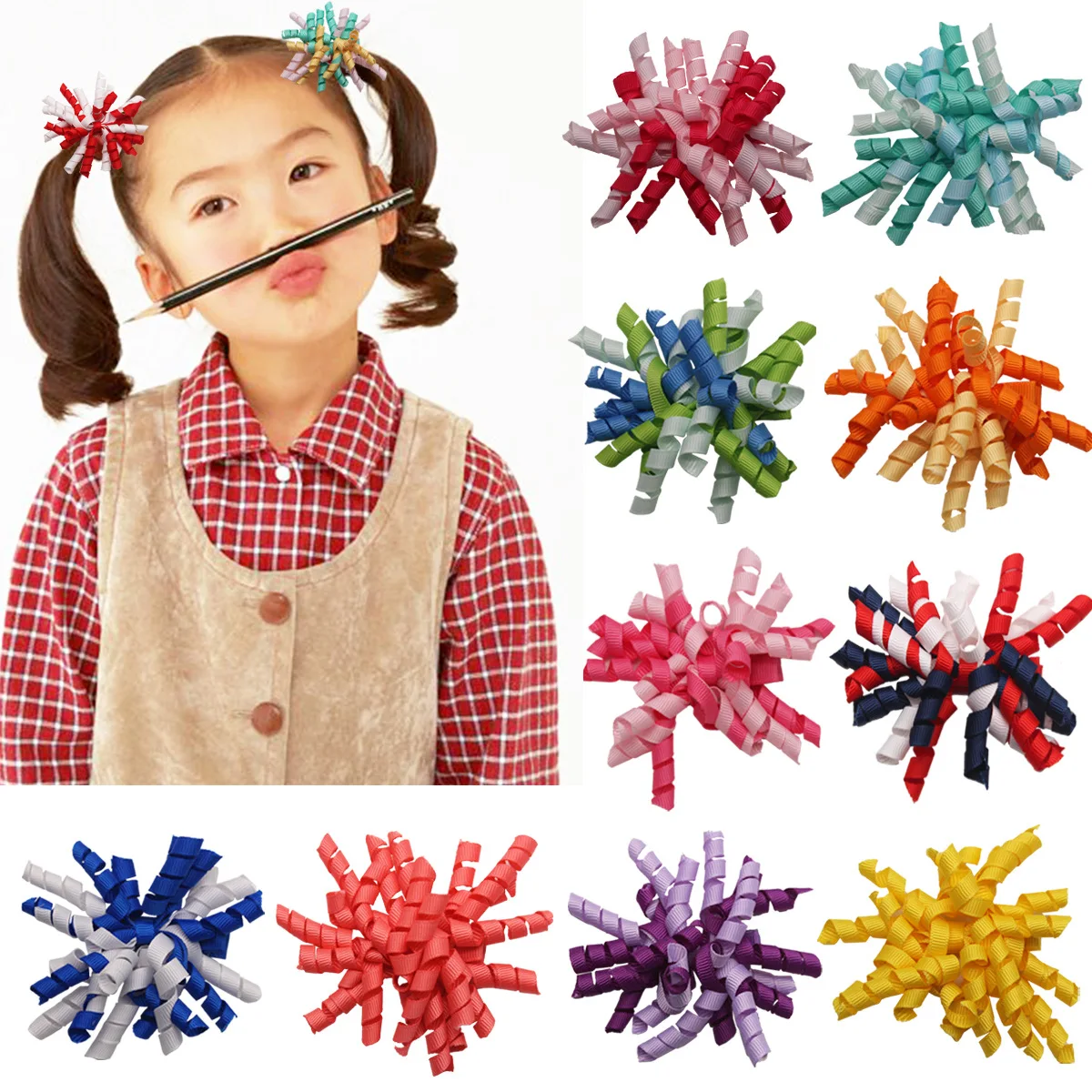 Baby Curly Flower Hair Ties Corker Tassel Ponytail Holders Grosgrain Ribbons Elastic Hair Bands Korker Hair Bobbles Ropes 10Pcs
Baby Curly Flower Hair Ties Corker Tassel Ponytail Holders Grosgrain Ribbons Elastic Hair Bands Korker Hair Bobbles Ropes 10Pcs