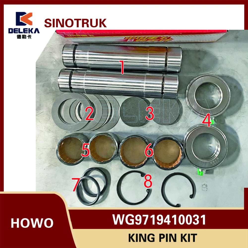 WG9719410031 Steering Knuckle Pin Repair Kit Full Set for SINOTRUK HOWO Truck
WG9719410031 Steering Knuckle Pin Repair Kit Full Set for SINOTRUK HOWO Truck
