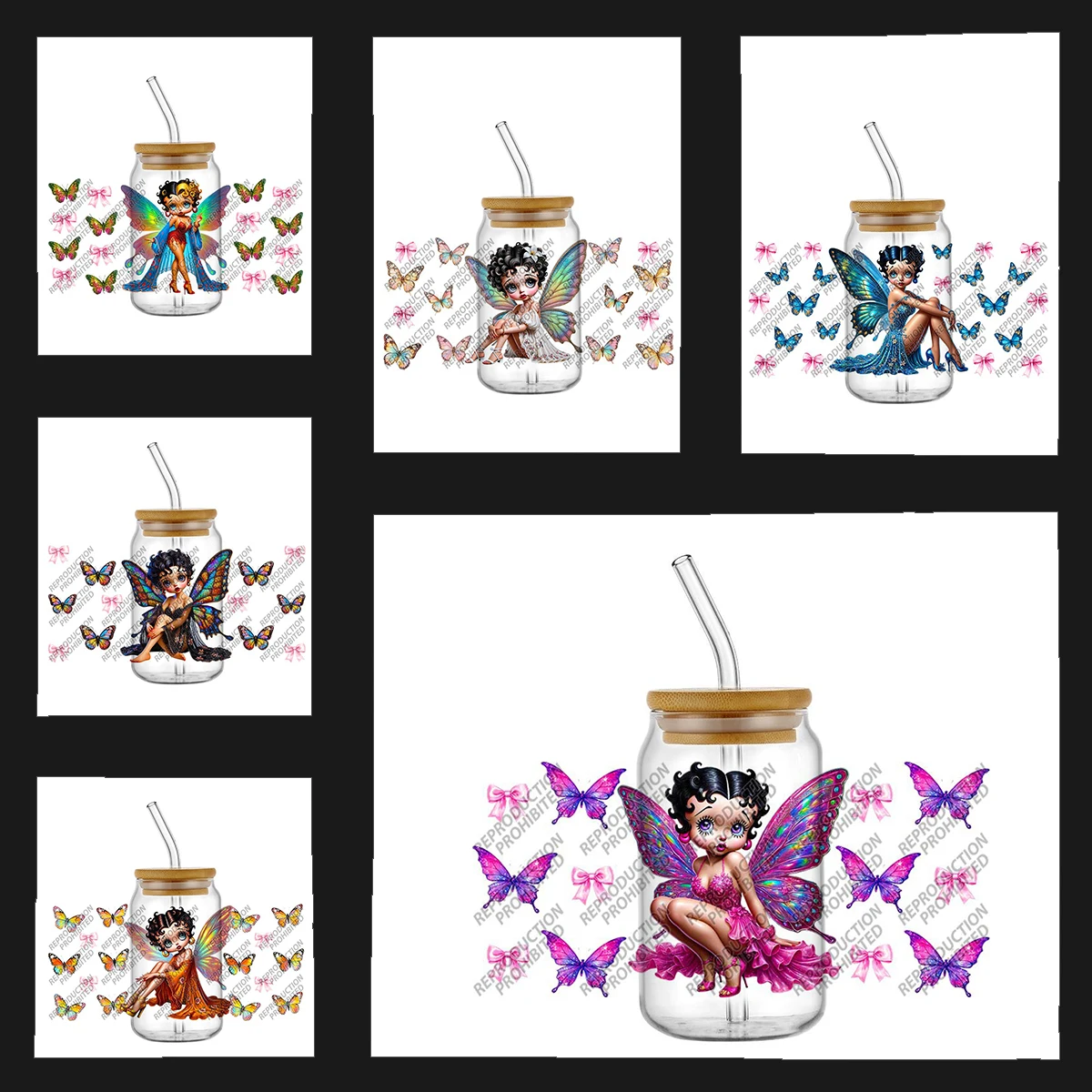 Cute Fairy with Rainbow Wings & Butterflies Design Waterproof Rub-On Decal for Libbey Glass Can Tumbler DIY Home Decor Sticker
Cute Fairy with Rainbow Wings & Butterflies Design Waterproof Rub-On Decal for Libbey Glass Can Tumbler DIY Home Decor Sticker