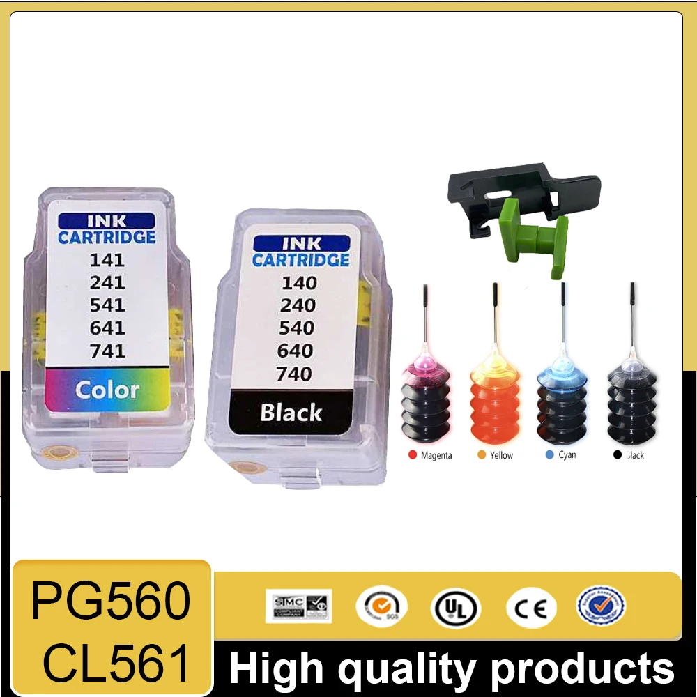 PG560 without chip Smart cartridge Refill kit For Canon PG560 CL-561 For Canon Pixma TS5352 TS5353TS5350 TS7450 TS5351 printers
PG560 without chip Smart cartridge Refill kit For Canon PG560 CL-561 For Canon Pixma TS5352 TS5353TS5350 TS7450 TS5351 printers