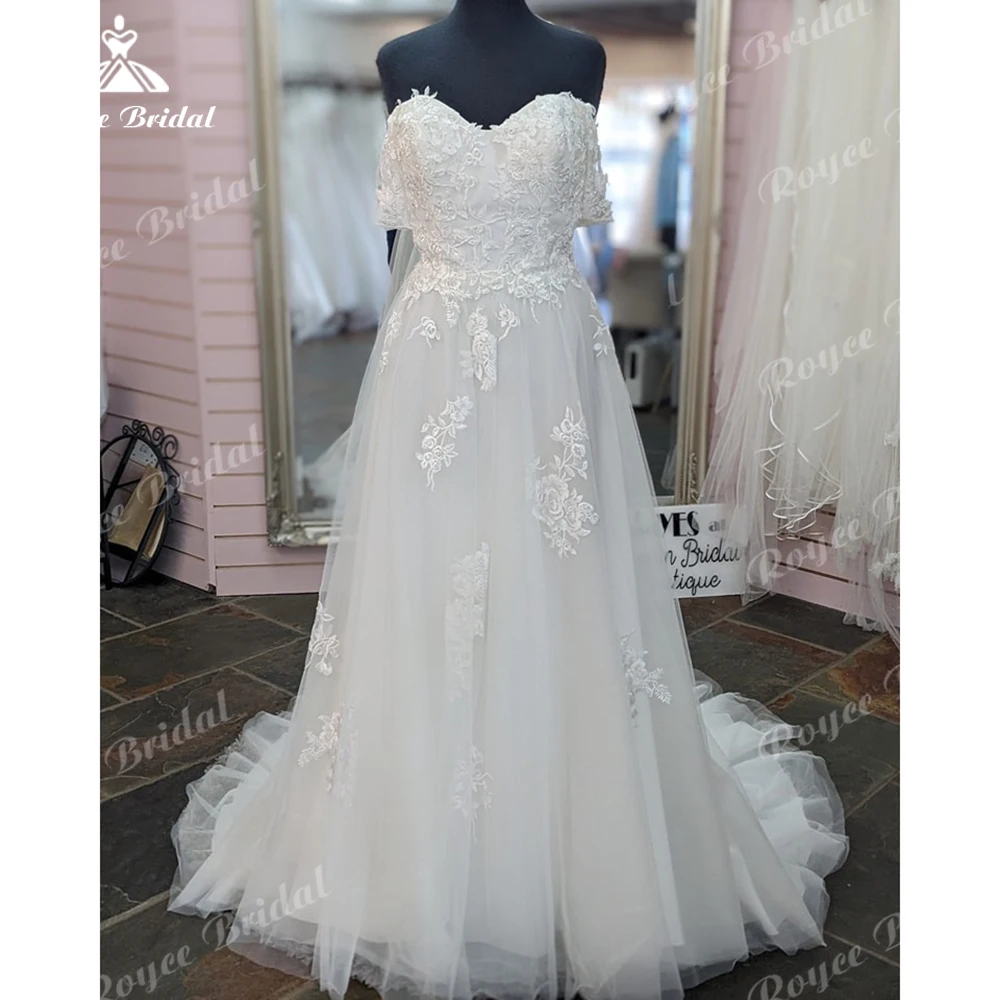 Roycebridal Lace Applique Sweetheart Wedding Dresses 2026 Off-the-shoulder Bride Dress Tulle Wedding Gowns Customized
Roycebridal Lace Applique Sweetheart Wedding Dresses 2026 Off-the-shoulder Bride Dress Tulle Wedding Gowns Customized