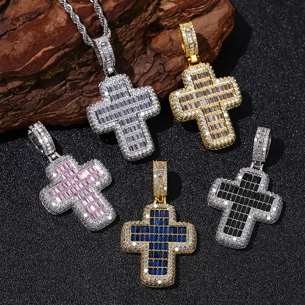 HipHop Luxury Inlaid Iced Out Baguettecz Cross Pendant Rope Chain Necklace for Men Women Personality Rapper Fashion Neck Jewelry
HipHop Luxury Inlaid Iced Out Baguettecz Cross Pendant Rope Chain Necklace for Men Women Personality Rapper Fashion Neck Jewelry