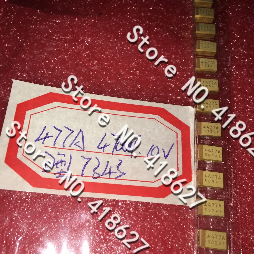 100PCS/LOT SMD Tantalum Capacitors 477A 470UF 10V D Type 7343 10% Tantalum Capacitor Yellow Polar Capacitor
100PCS/LOT SMD Tantalum Capacitors 477A 470UF 10V D Type 7343 10% Tantalum Capacitor Yellow Polar Capacitor