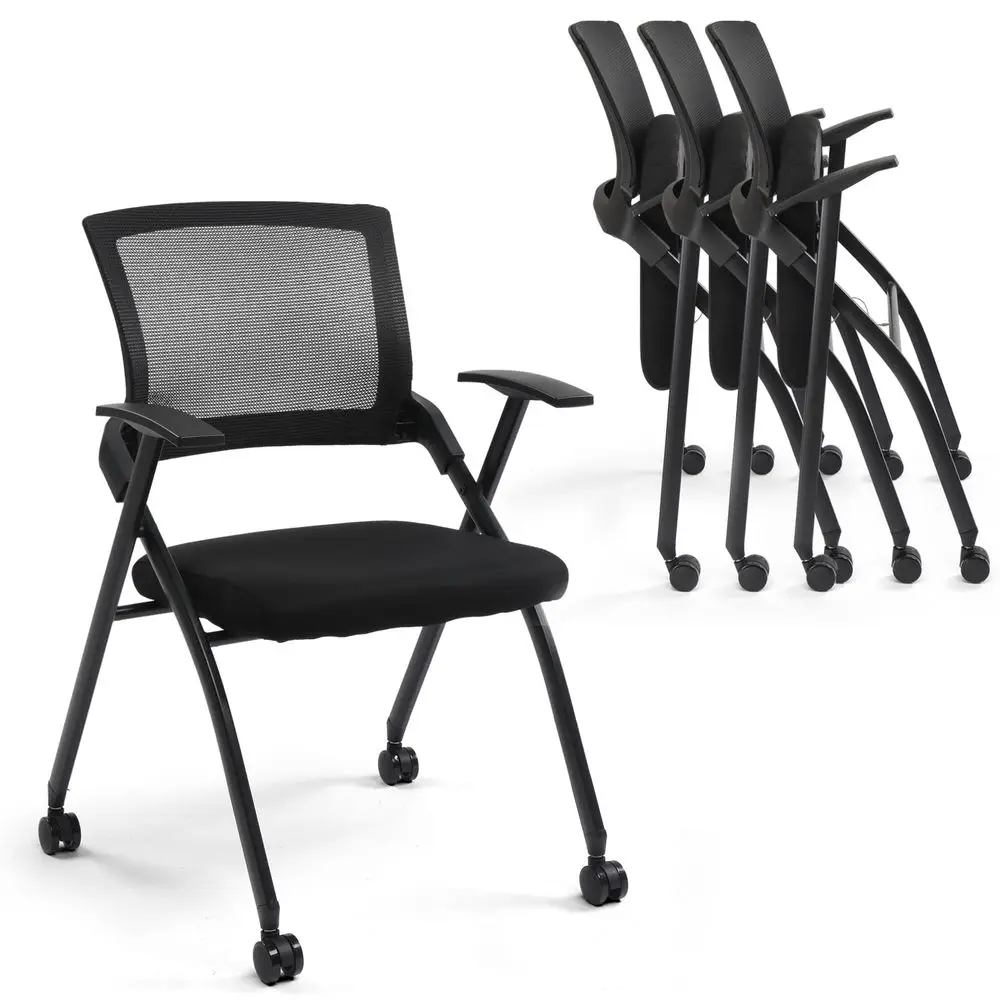 4 Pack Stackable Conference Room Chairs with Wheels amp Cushion, Ergonomic Folding Office Desk Chair with Lumbar Support Slidin
4 Pack Stackable Conference Room Chairs with Wheels amp Cushion, Ergonomic Folding Office Desk Chair with Lumbar Support Slidin
