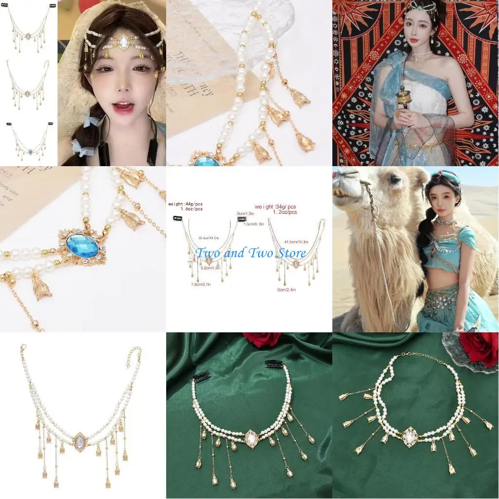 HX6F Girl 2 Layer Forehead Chain Shinning Tassels Jewelry for Photography
HX6F Girl 2 Layer Forehead Chain Shinning Tassels Jewelry for Photography