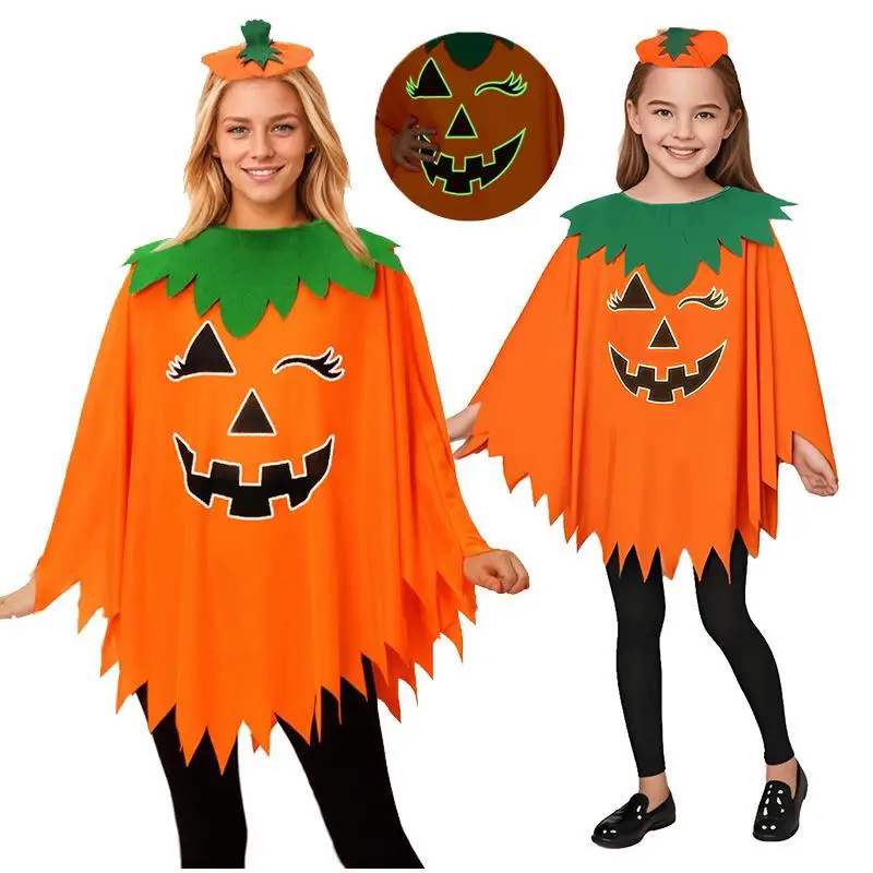 Luminous Pumpkin Cloak Scarf Hat Halloween Party Costume Set for Adults And Children Night Glow Festival Celebration Outfit
Luminous Pumpkin Cloak Scarf Hat Halloween Party Costume Set for Adults And Children Night Glow Festival Celebration Outfit