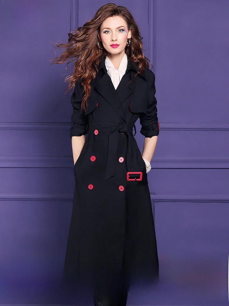 Black Belted Midi Coat Jacket Women's Fashionable Casual British Style Windbreaker Outerwear Polyester Viscose Blend
Black Belted Midi Coat Jacket Women's Fashionable Casual British Style Windbreaker Outerwear Polyester Viscose Blend