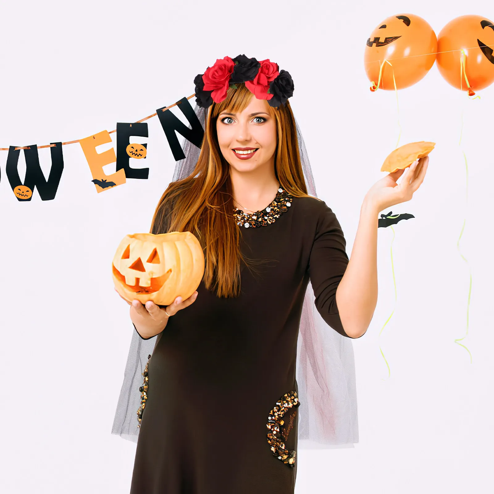 Halloween Flower Headband Premium Hair Hoop Lightweight Comfortable Spirit Festival Party Headdress Cosplay Hair Accessory
Halloween Flower Headband Premium Hair Hoop Lightweight Comfortable Spirit Festival Party Headdress Cosplay Hair Accessory