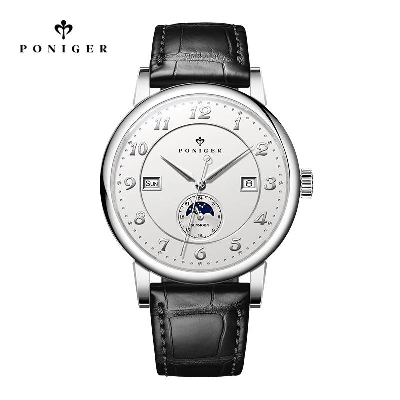 PONIGER New Model 5Bar Waterproof Leather Strap Self-winding Automatic Weekend Date Mechanical Watches
PONIGER New Model 5Bar Waterproof Leather Strap Self-winding Automatic Weekend Date Mechanical Watches