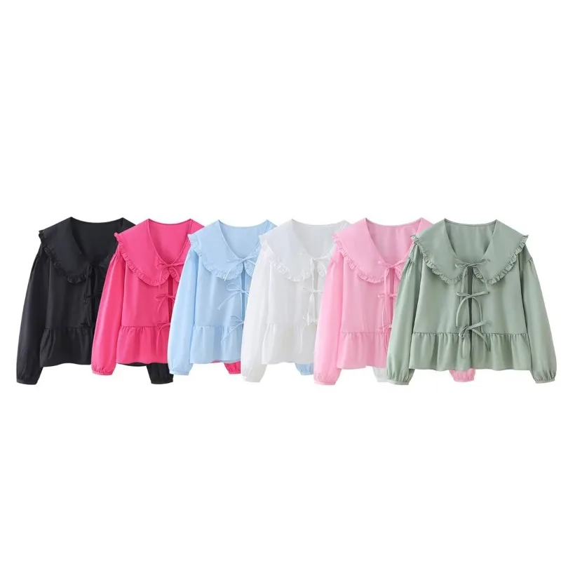 KADUWAKI Summer Women Sweet Solid Shirt Front Bow Lace Up Long Sleeve Blouses Elegant Tops for Woman Pornhub Crop Top 민소매 티 여성
KADUWAKI Summer Women Sweet Solid Shirt Front Bow Lace Up Long Sleeve Blouses Elegant Tops for Woman Pornhub Crop Top 민소매 티 여성