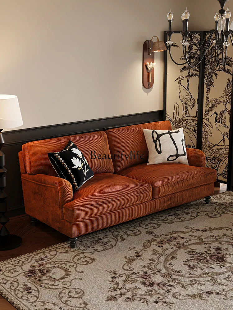 American retro sofa small apartment bed and breakfast apartment double triple straight row corduroy fabric sofa medieval
American retro sofa small apartment bed and breakfast apartment double triple straight row corduroy fabric sofa medieval
