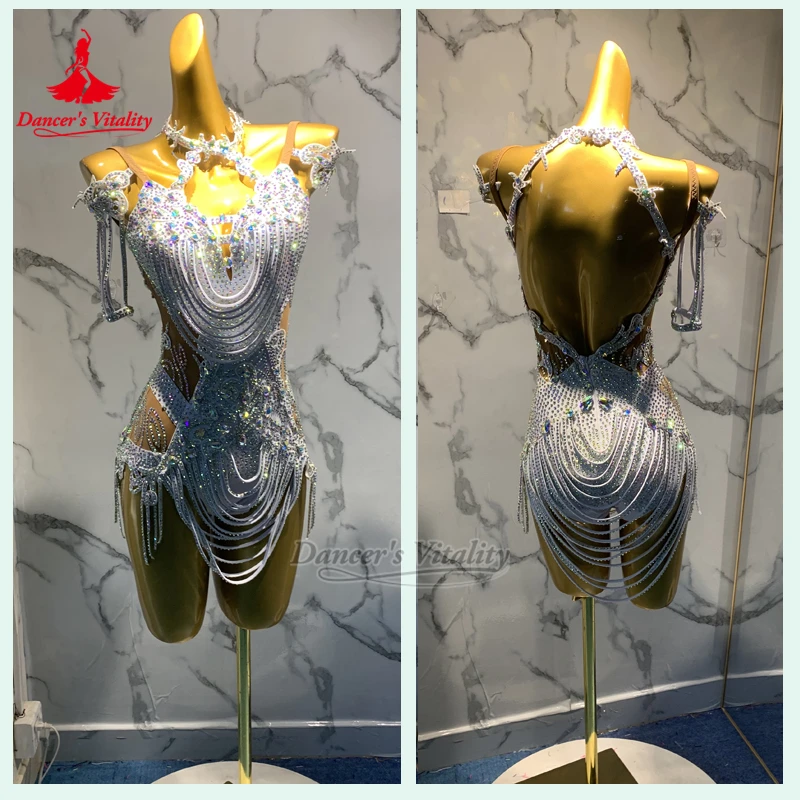 Women Latin Dance Sleeveless Backless Sling Dancing Dresses Adult Sexy Chacha Samba Competition Clothes Custom Dancer's Vitality
Women Latin Dance Sleeveless Backless Sling Dancing Dresses Adult Sexy Chacha Samba Competition Clothes Custom Dancer's Vitality