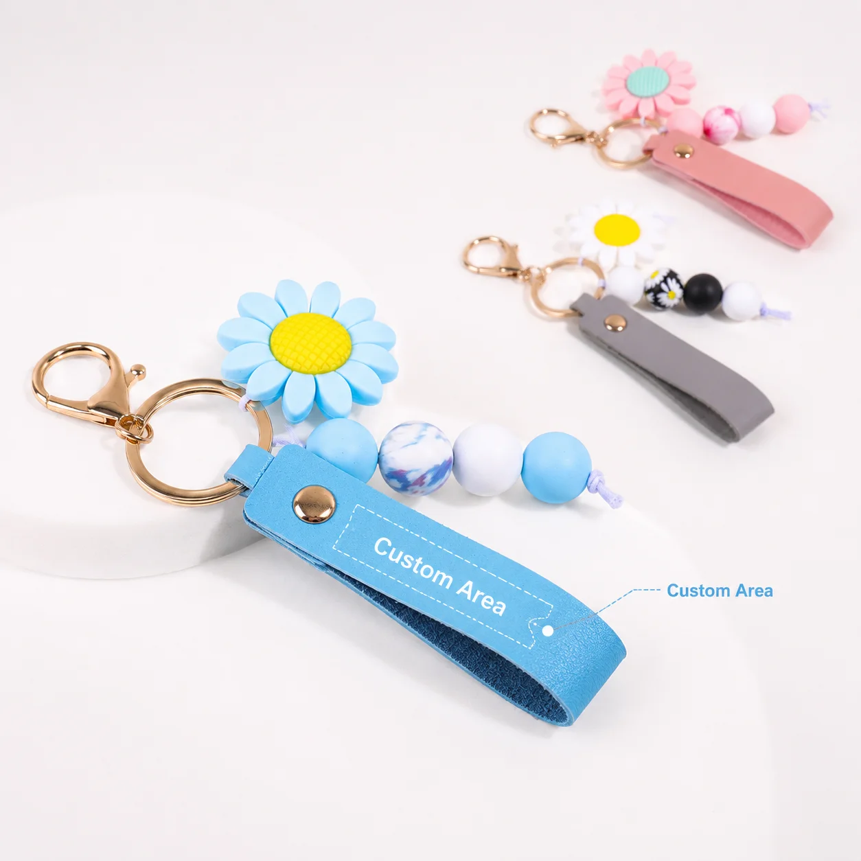 Custom Text Keychain Sunflower Pendant Personalized Name PU Leather Key Ring Laser Engraving Gift Customized Text Key Chain
Custom Text Keychain Sunflower Pendant Personalized Name PU Leather Key Ring Laser Engraving Gift Customized Text Key Chain