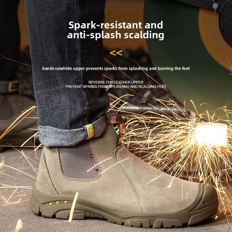 Рабочие защитные ботинки для сварщиков, новые, без стального подноска, из воловьей кожи, с подошвой из бычьего сухожилия, на одной шнуровке
Рабочие защитные ботинки для сварщиков, новые, без стального подноска, из воловьей кожи, с подошвой из бычьего сухожилия, на одной шнуровке