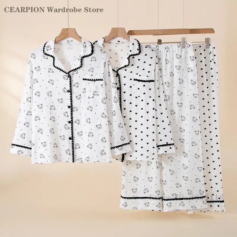 Хлопковая женская пижама, новая весенняя домашняя одежда, комплект из 2 предметов: брюки и рубашка с длинными рукавами, мягкая и удобная ночная одежда для отдыха.
Хлопковая женская пижама, новая весенняя домашняя одежда, комплект из 2 предметов: брюки и рубашка с длинными рукавами, мягкая и удобная ночная одежда для отдыха.