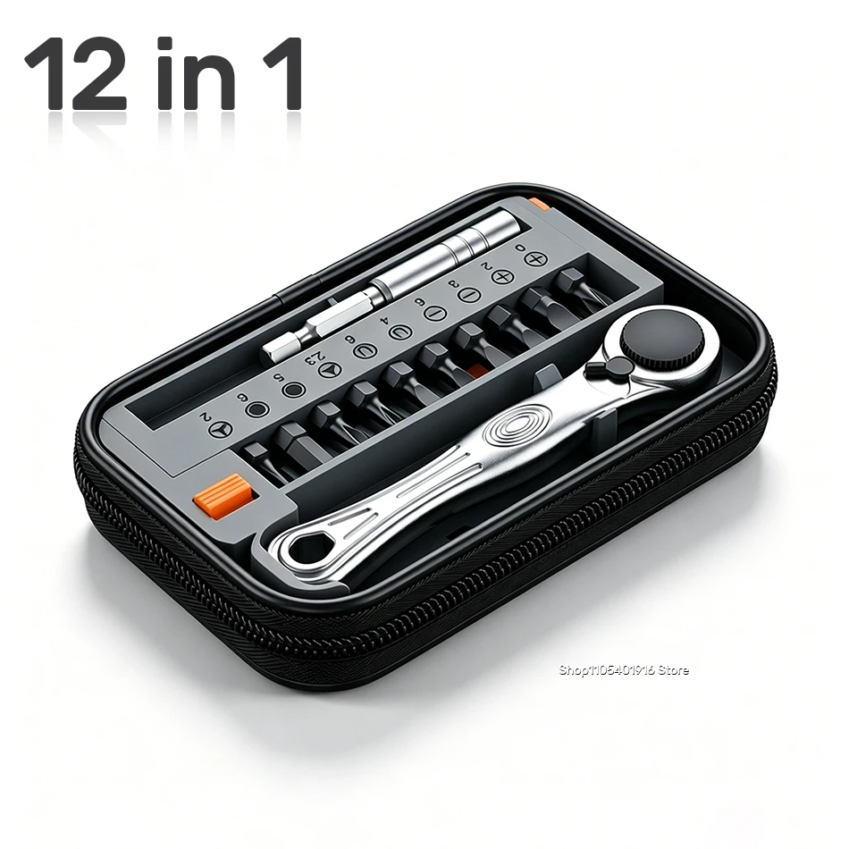 12 in 1 Ratchet Screwdriver Set Multifunctional Screw Driver Bits Household Portable Hand Repair Tools
12 in 1 Ratchet Screwdriver Set Multifunctional Screw Driver Bits Household Portable Hand Repair Tools