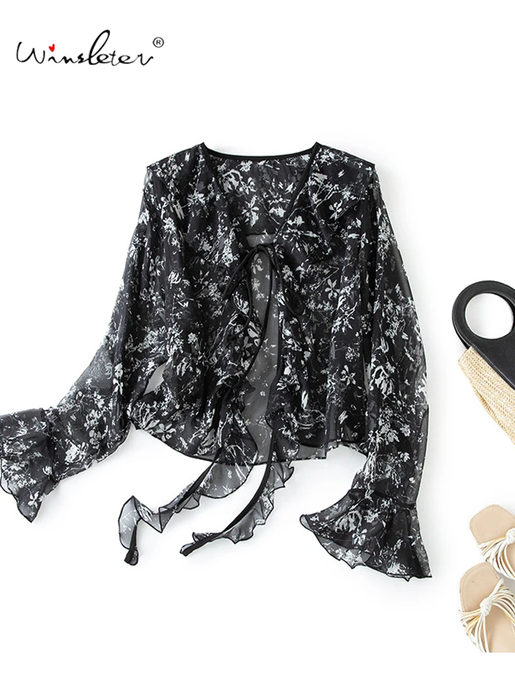 Winsleter-100% Silk Elegant Shirt, V Neck Long Sleeve Floral Print, Women French Retro Ruffles Blouse, 2026 Summer New T65615CC
Winsleter-100% Silk Elegant Shirt, V Neck Long Sleeve Floral Print, Women French Retro Ruffles Blouse, 2026 Summer New T65615CC