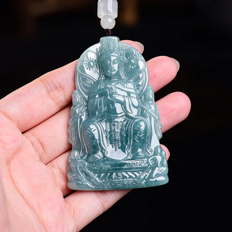 Natural Myanmar Jadeite Mazu Pendant Necklace Fashion Jewelry Vintage Real Jade Accessories Carved Amulet Gifts for Women
Natural Myanmar Jadeite Mazu Pendant Necklace Fashion Jewelry Vintage Real Jade Accessories Carved Amulet Gifts for Women
