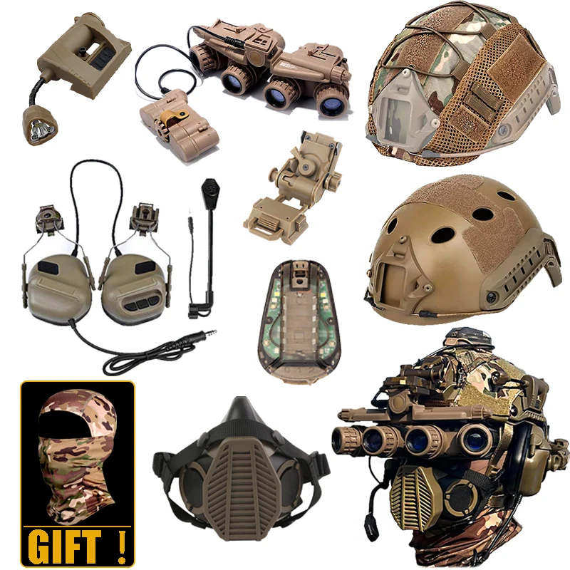 Outdoor Military Style Tactical Helmet Set with Airsoft Mask Full Face Protective Gear Telescope Paintball Headset NVG Bracket
Outdoor Military Style Tactical Helmet Set with Airsoft Mask Full Face Protective Gear Telescope Paintball Headset NVG Bracket