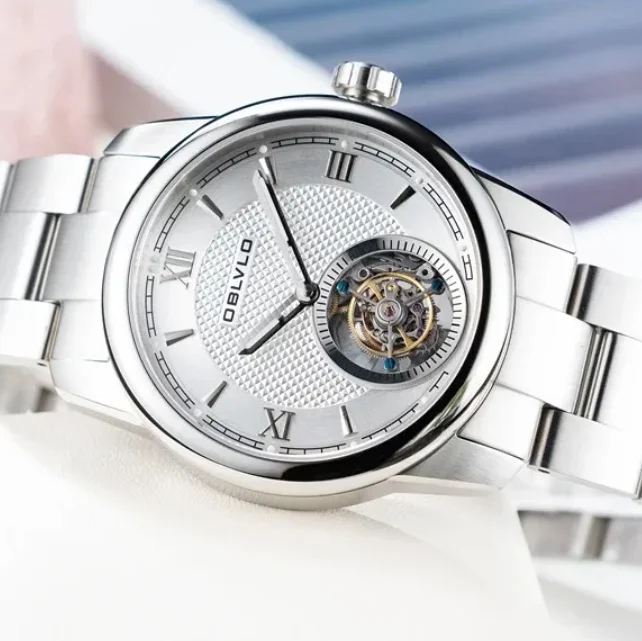 OBLVLO Men Tourbillon Watch 42mm Manual Winding Mechanical Wristwatch 50m Waterproof Sapphire Skeleton Luminous
OBLVLO Men Tourbillon Watch 42mm Manual Winding Mechanical Wristwatch 50m Waterproof Sapphire Skeleton Luminous