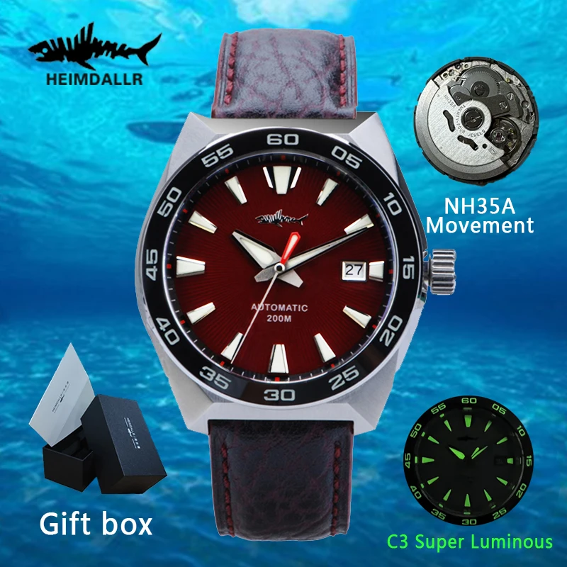 HEIMDALLR Роскошные мужские часы для дайвинга 200 м водонепроницаемые спортивные светящиеся часы C3 NH35 механические часы с автоматическим механизмом сапфировые
HEIMDALLR Роскошные мужские часы для дайвинга 200 м водонепроницаемые спортивные светящиеся часы C3 NH35 механические часы с автоматическим механизмом сапфировые