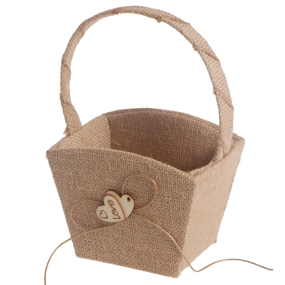 Wedding Flower Girl Basket 13 5x9 5cm Burlap PVC Polyester Wooden Heart Ceremony Party Bridal Toddler Baskets Storage
Wedding Flower Girl Basket 13 5x9 5cm Burlap PVC Polyester Wooden Heart Ceremony Party Bridal Toddler Baskets Storage