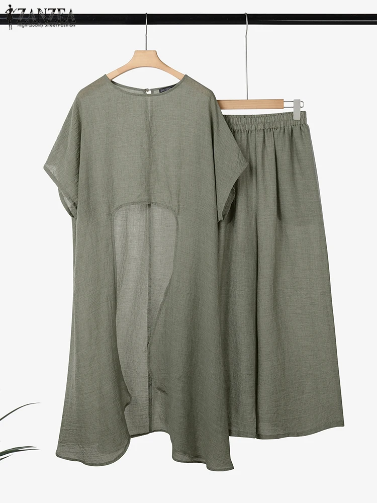Plus Size ZANZEA Women 2 Piece Outfits Vintage Irregular Long Tops Loose Pants Sets Elastic Waist Casual Work Pants Suits Sets
Plus Size ZANZEA Women 2 Piece Outfits Vintage Irregular Long Tops Loose Pants Sets Elastic Waist Casual Work Pants Suits Sets