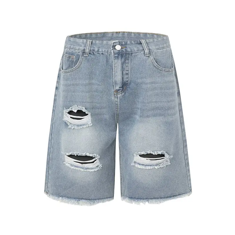 American High Street Style Men's Distressed Denim Shorts Five Parts Weathered Look Fashionably Versatile Worn-in Distressed
American High Street Style Men's Distressed Denim Shorts Five Parts Weathered Look Fashionably Versatile Worn-in Distressed