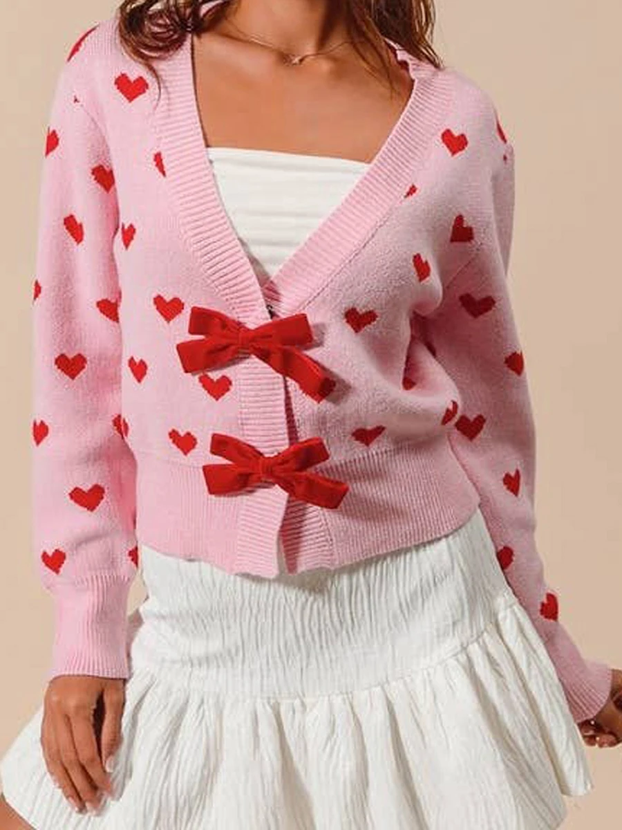 Women Y2k Crochet Knitted Cardigan V-neck Long Sleeve Kawaii Bow Sweater Spring Fall Casual Tops Knitwear Vintage Streetwear
Women Y2k Crochet Knitted Cardigan V-neck Long Sleeve Kawaii Bow Sweater Spring Fall Casual Tops Knitwear Vintage Streetwear