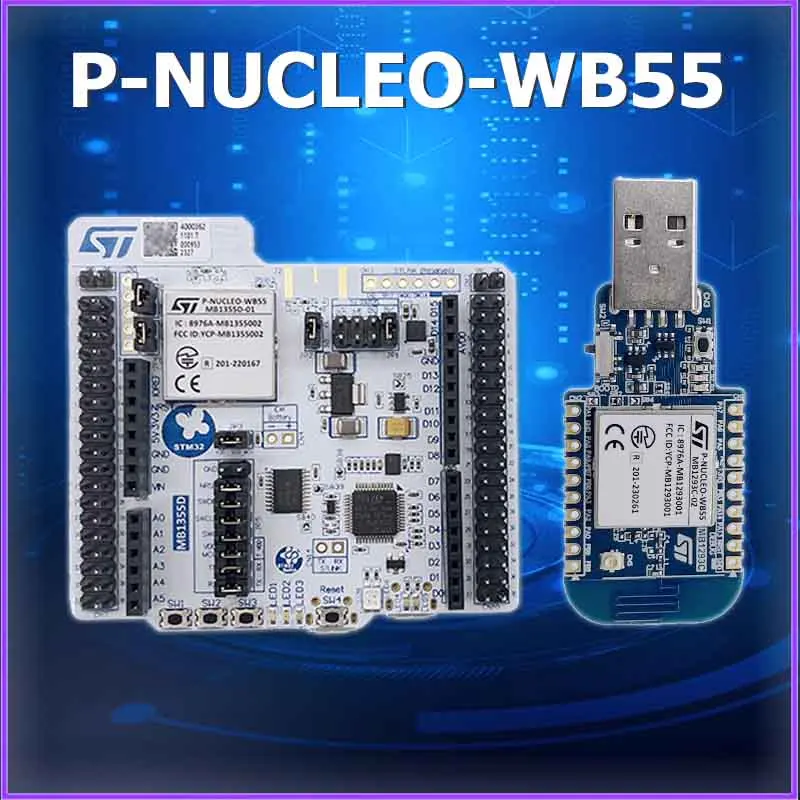 Оригинальный комплект макетной платы P-NUCLEO-WB55 USB-ключ и Nucleo-68 с микроконтроллером STM32WB55
Оригинальный комплект макетной платы P-NUCLEO-WB55 USB-ключ и Nucleo-68 с микроконтроллером STM32WB55