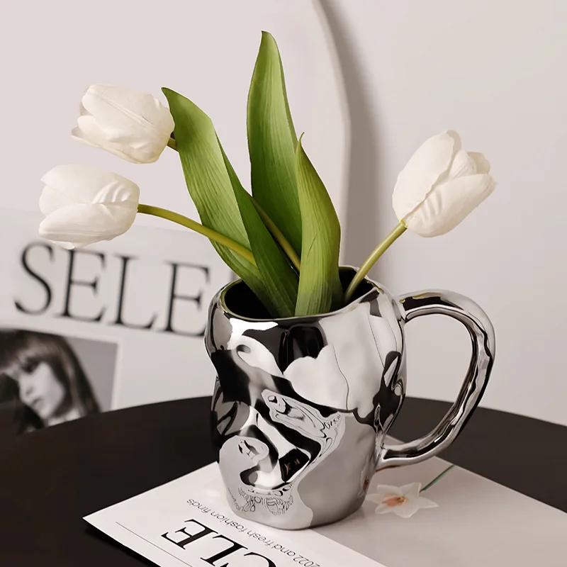 Creative Handle Ceramic Vase, Living Room Flower Arrangement, Home Decor, Water Cultivation Planter,decoración hogar
Creative Handle Ceramic Vase, Living Room Flower Arrangement, Home Decor, Water Cultivation Planter,decoración hogar